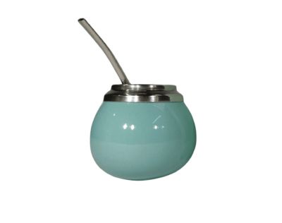 CERAMIC & STAINLESS STEEL GOURD + STRAW