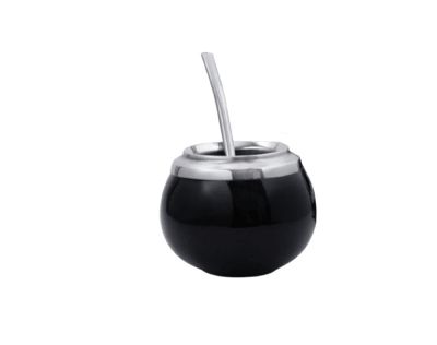 CERAMIC & STAINLESS STEEL GOURD + STRAW