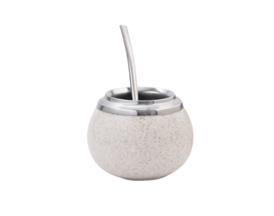 CERAMIC & STAINLESS STEEL GOURD + STRAW