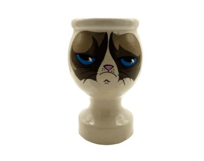 HAND PAINTED ANGRY CAT GOURD
